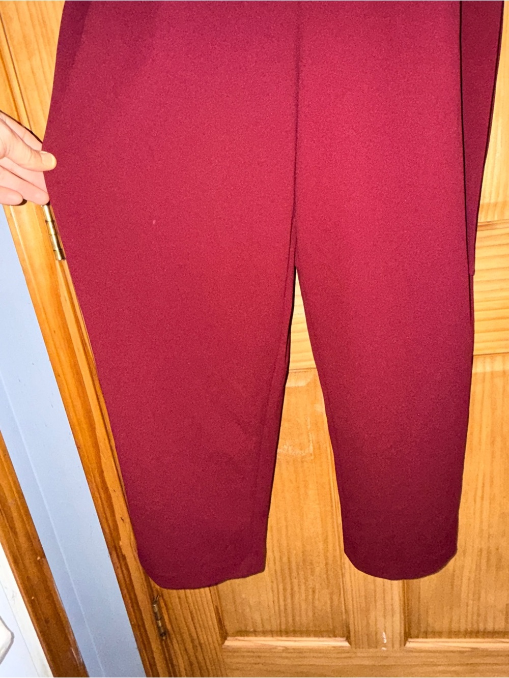 Calvin Klein Elegant Burgundy Jumpsuit w/Self Tie Belt, Tulip Sl & Pockets-16-EC - Picture 7 of 16
